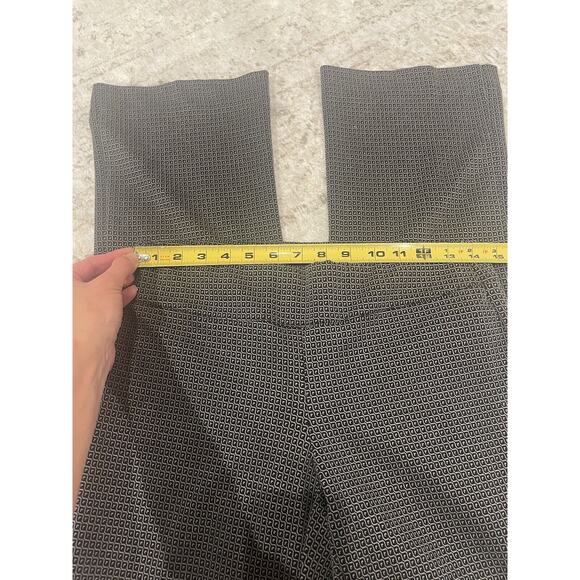 Ecru Black Pattern Elastic‎ Waist Flared Work Pants Small - Picture 4 of 8